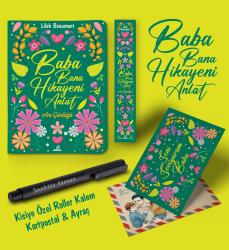 Kişiye Özel Baba Bana Hikayeni Anlat Ayraç Kartpostal Kalem - Siyah Anı Defteri