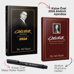 Kişiye Özel - Gazi Paşa 2024 Atatürk Ajandası - Gazi Paşa Bordo Planlama Defteri ve Metal Roller Kalem