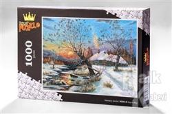 Kış ve Köy (1000 Parça) - Ahşap Puzzle Manzara Serisi - (MZ05-M)