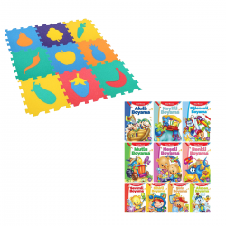 9 Parça Büyükboy Sebzeli Yer Karosu Puzzle & 10 Kitap Boyama Kitabı Seti