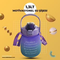 Motivasyonel Su Şişesi 1,3L Mor-Mavi