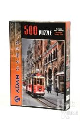 Nostaljik Karlı Tramvay 500 Parça Puzzle (48x68)