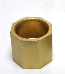 Sekizgen Silindir Beton Saksı, Altın - Küçük Boy HK1536-A