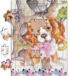 Sevimli Köpek ve Ağaç Ev Ahşap Puzzle 54 Parça (LIV-22)