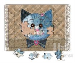 Yamalı Kedi Ahşap Puzzle 54 Parça (LIV-28)