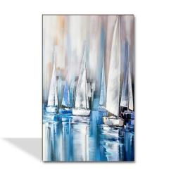 Yelkenli Baskılı Ahşap Tablo HK1351