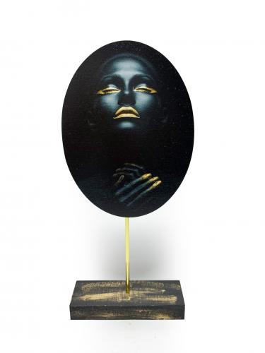 Zenci Kadın Ayaklı Oval Tablo 2