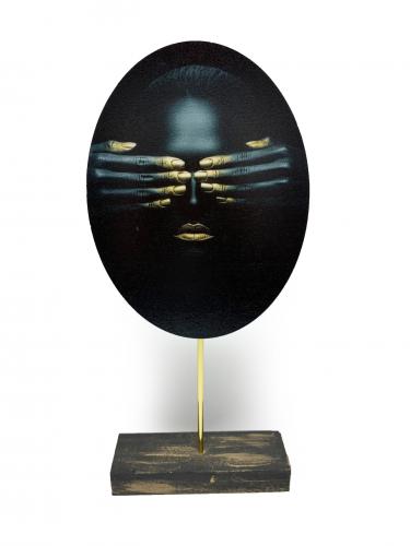 Zenci Kadın Ayaklı Oval Tablo 6 - Halkkitabevi