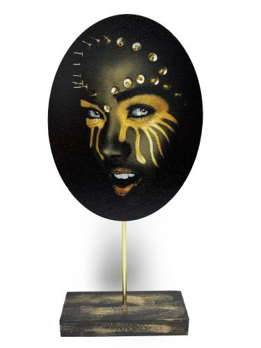 Zenci Kadın Ayaklı Oval Tablo 10 - Halkkitabevi