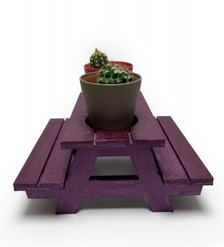 Küçük Mürdüm Ahşap Yuvalı Bank Sunumluk - Halkkitabevi