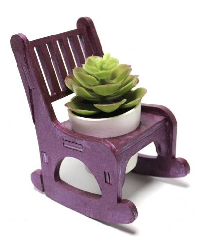 Lora Beton Saksılı Sallanan Sandalyeli Çiçeklik, Mürdüm