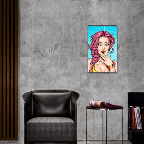 Vera Retro Kadın Baskılı Ahşap Tablo Model 6 - Halkkitabevi