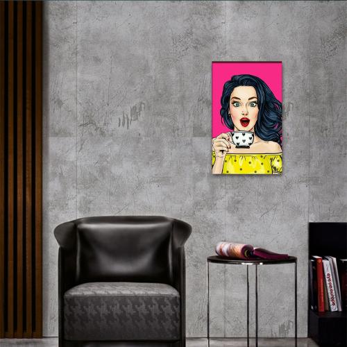 Vera Retro Kadın Baskılı Ahşap Tablo Model 4 - Halkkitabevi