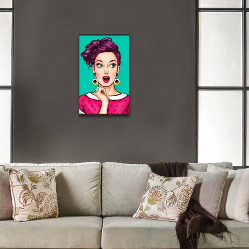 Vera Retro Kadın Baskılı Ahşap Tablo Model 2 - Halkkitabevi