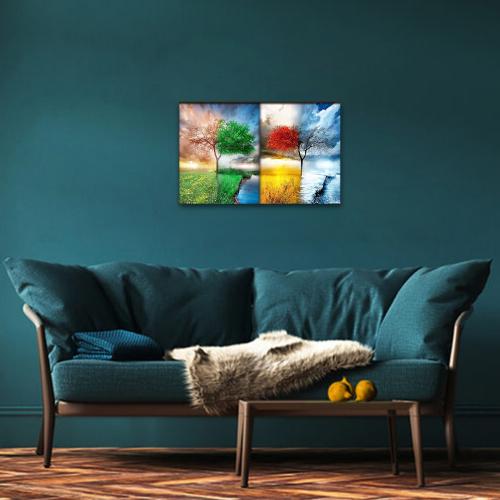 Vera 4 Mevsim Baskılı Ahşap Tablo - Halkkitabevi