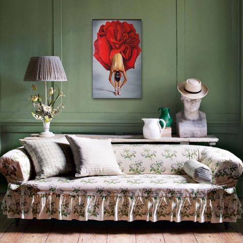 Vera Kırmızı Elbiseli Balerin Baskılı Ahşap Tablo - Halkkitabevi