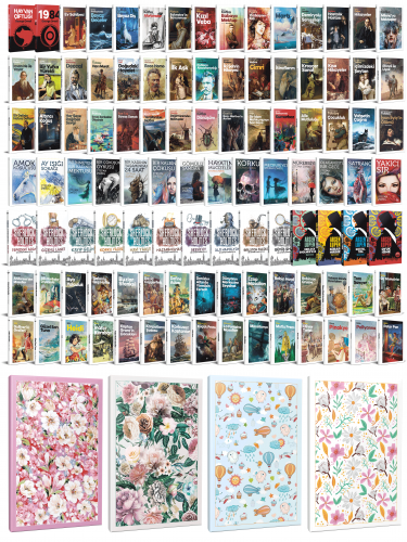 103 Dünya Klasiği ve Çiçekli Çizgili Defter Seti -2 - Halkkitabevi