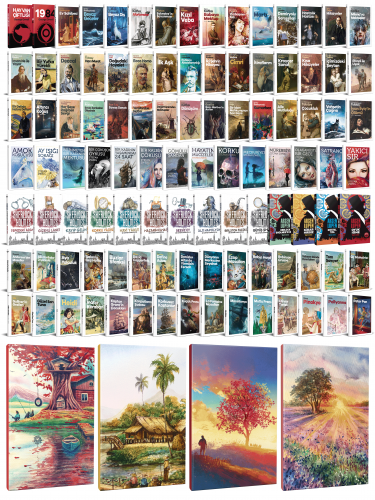 103 Dünya Klasiği ve Manzara Temalı 64 Sayfa Çizgili Defter Seti -1 - 