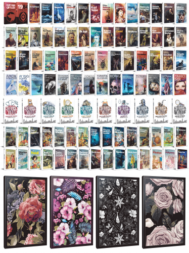 108 Dünya Klasiği ve Çiçekli Çizgili Defter Seti -1 - Halkkitabevi