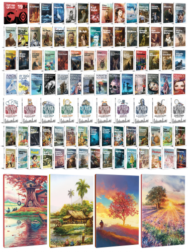 108 Dünya Klasiği ve Manzara Temalı 64 Sayfa Çizgili Defter Seti -1 - 