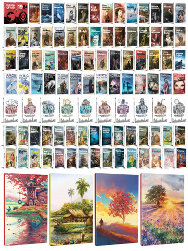 108 Dünya Klasiği ve Manzara Temalı 64 Sayfa Çizgili Defter Seti -2 - 