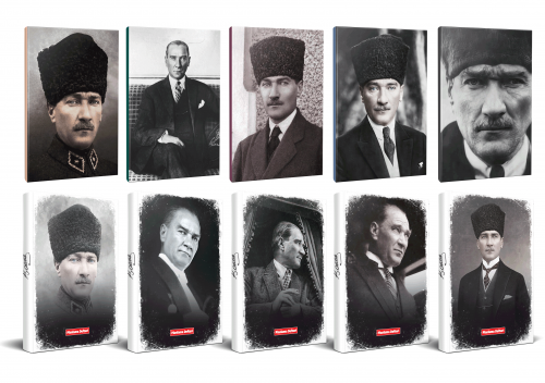 10lu Atatürk 64 Sayfa 13,5x19,5cm Defter ve 176 Sayfa Planlama Defteri