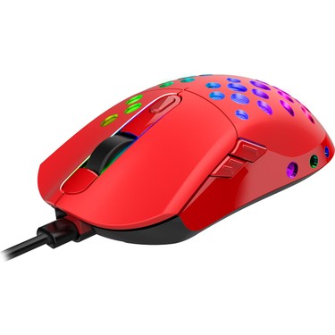 Rampage SMX-R66 ROCKET Ultra Hafif Kırmızı RGB Ledli 12000dpi Gaming Oyuncu Mouse