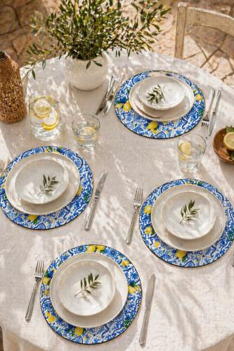 Motifli ve Limon Desenli 4'lü Supla Set – Sicilya Temalı - 30 cm, 3 m
