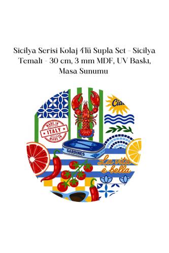 Sicilya Serisi Kolaj 4'lü Supla Set – Sicilya Temalı - 30 cm, 3 mm MD Sicilya Serisi Kolaj 4'lü Supla Set – Sicilya Temalı - 30 cm, 3 mm MD