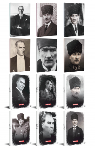 12li Atatürk 64 Sayfa 13,5x19,5cm Defter ve 176 Sayfa Planlama Defteri Seti -4