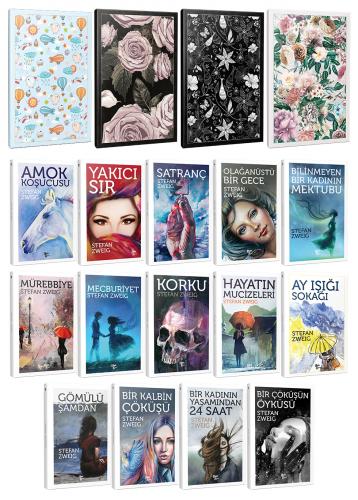 14 Stefan Zweig ve 4 Çiçekli Çizgili Defter -Set-1