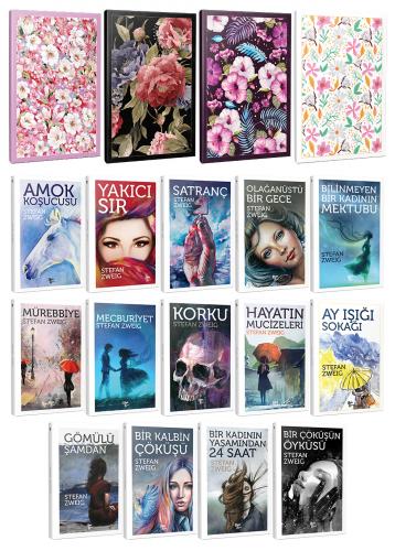 14 Stefan Zweig ve 4 Çiçekli Çizgili Defter -Set-2