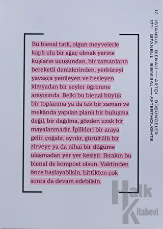 17. İstanbul Bienali - Artçı Düşünceler (Katalog) - Halkkitabevi