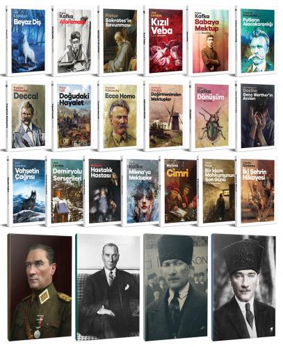 19 Dünya Klasiği ve Atatürk Temalı 64 Sayfa Çizgili Defter Seti -2 - H