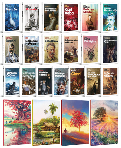 19 Dünya Klasiği ve Manzara Temalı 64 Sayfa Çizgili Defter Seti -1 - H