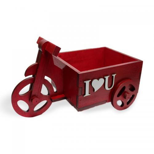 Büyük Bisiklet Çiçeklik Kırmızı, I Love You Yazılı - Halkkitabevi