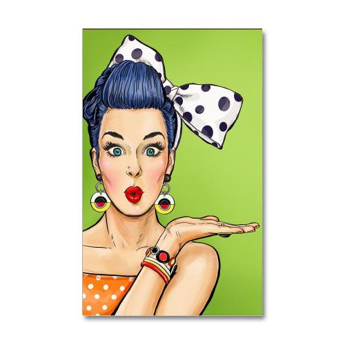 Vera Retro Kadın Baskılı Ahşap Tablo Model 1 - Halkkitabevi