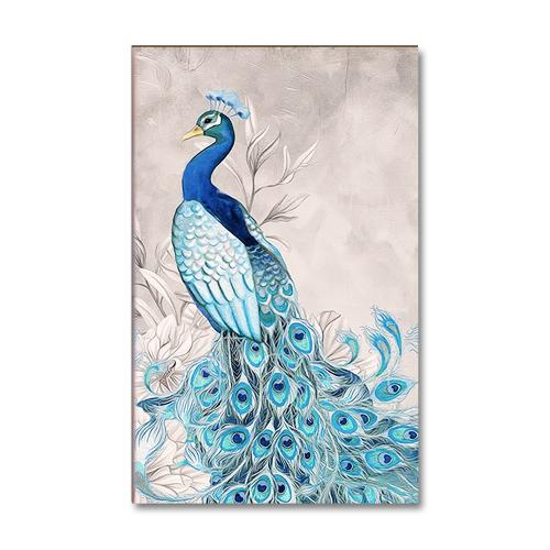 Vera Mavi Tavuskuşu Baskılı Ahşap Tablo - Halkkitabevi