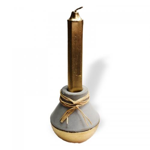 2'li Altın Topaç Beton Mumluk - Halkkitabevi