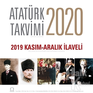 2020 Atatürk Duvar Takvimi - 2019 Kasım - Aralık İlaveli - Halkkitabev