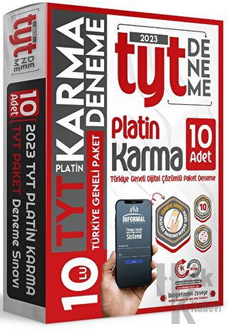 2023 TYT Platin Karma Yayın Türkiye Geneli Dijital Çözümlü 10lu Paket Deneme
