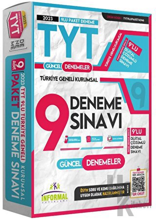 2023 TYT Türkiye Geneli Kurumsal 9lu Dijital Çözümlü Paket Deneme Sınavı