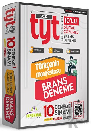 2023 YKS TYT Türkçenin Manifestosu 10lu Dijital Çözümlü Branş Deneme Paketi