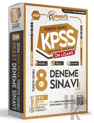 2024 KPSS Ön Lisans GY-GK Anamorfik Yayınları TG Kurumsal 8Li Dijital Çözümlü Paket Deneme Sınavı