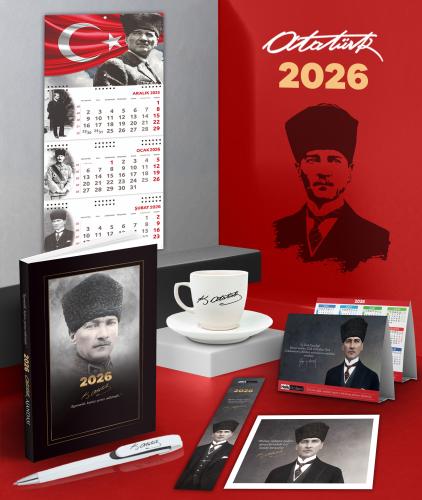 2026 Atatürk Komutan Ajanda - Ayyıldız Duvar Takvimi - Masa Takvimi - 