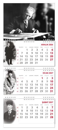 2027 Atatürk Gemici Duvar Takvimi - İmza