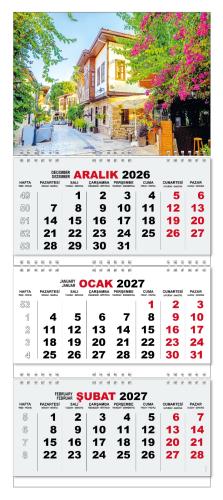 2027 Gemici Duvar Takvimi - Antalya Kaleiçi - Halkkitabevi