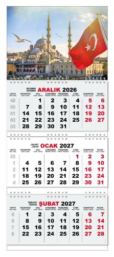 2027 Gemici Duvar Takvimi - Yeni Camii - Halkkitabevi