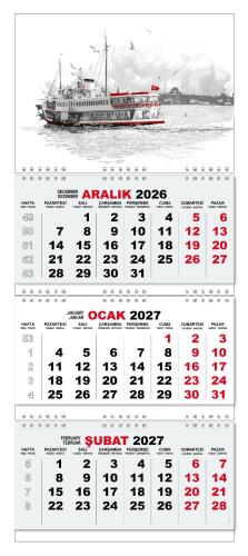 2027 Gemici Duvar Takvimi - Yolcu Gemisi - Halkkitabevi