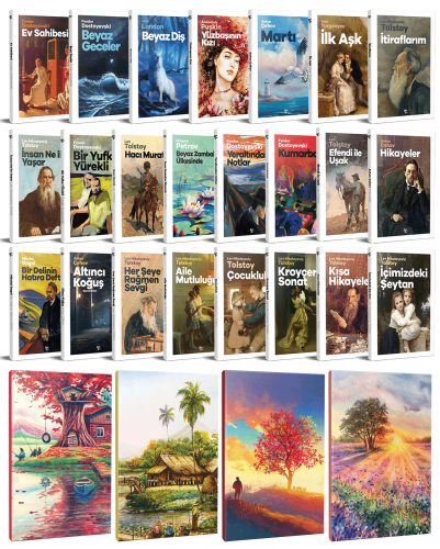 23 Dünya Klasiği ve Manzara Temalı 64 Sayfa Çizgili Defter Seti -2 - H